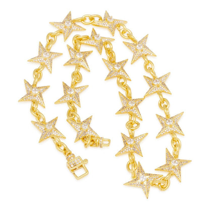 15mm Iced Shuriken Rolo Chain