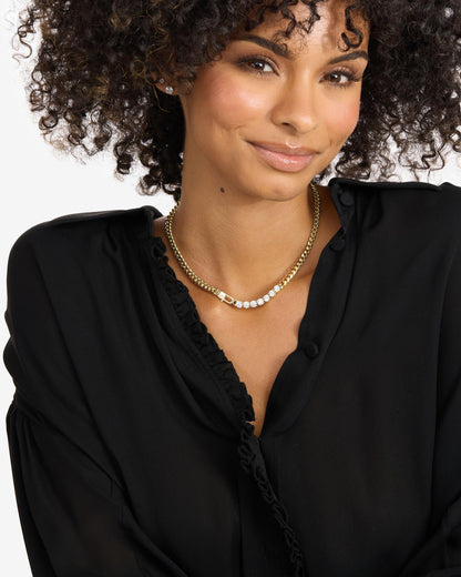 Julian Loves Diamonds Necklace 5mm - Gold|White Diamondettes