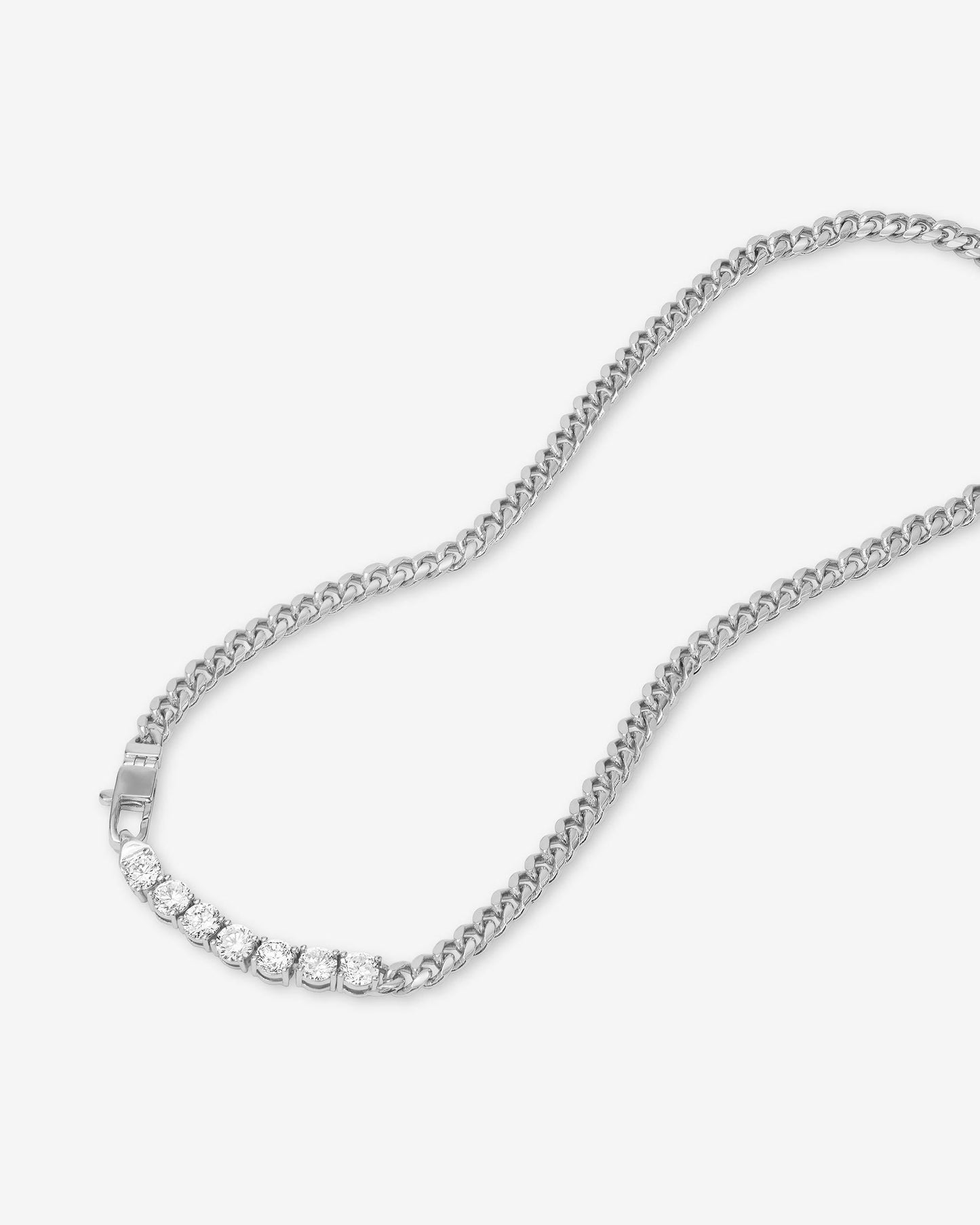 Julian Loves Diamonds Necklace 5mm - Silver|White Diamondettes