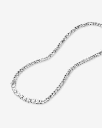 Julian Loves Diamonds Necklace 5mm - Silver|White Diamondettes