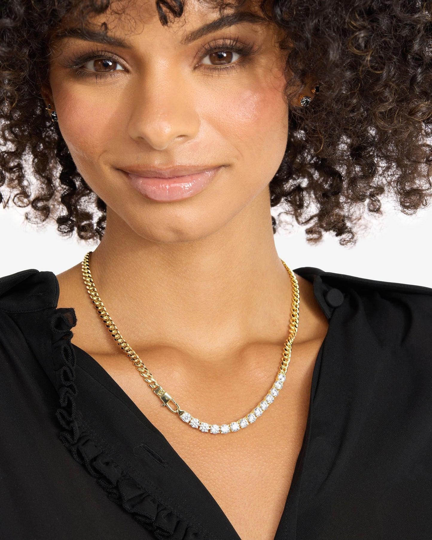 Julian REALLY Loves Diamonds Necklace 5mm- Gold|White Diamondettes