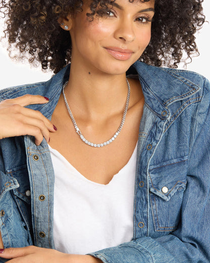 Julian REALLY Loves Diamonds Necklace 5mm - Silver|White Diamondettes