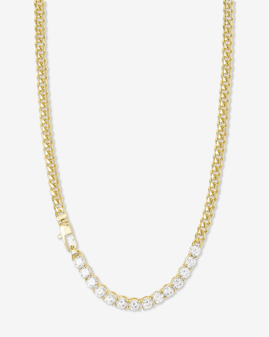 Julian REALLY Loves Diamonds Necklace 5mm- Gold|White Diamondettes