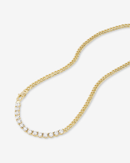 Julian REALLY Loves Diamonds Necklace 5mm- Gold|White Diamondettes