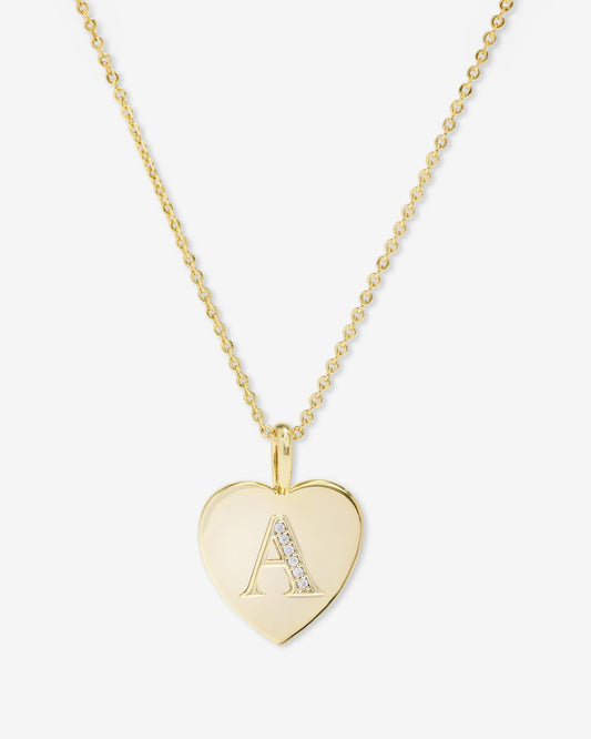 Love Letters Pendant Necklace - Gold|White Diamondettes