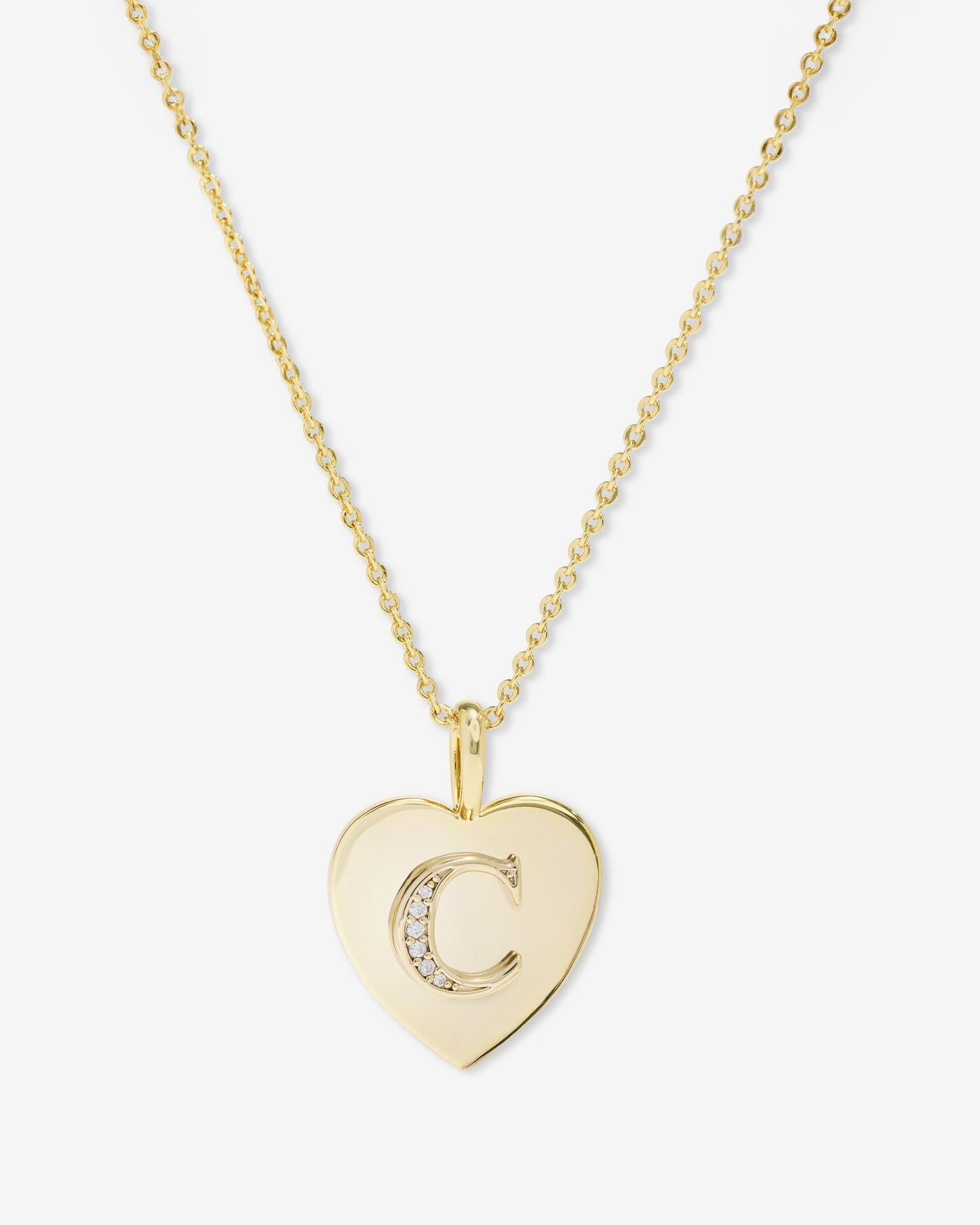 Love Letters Pendant Necklace - Gold|White Diamondettes