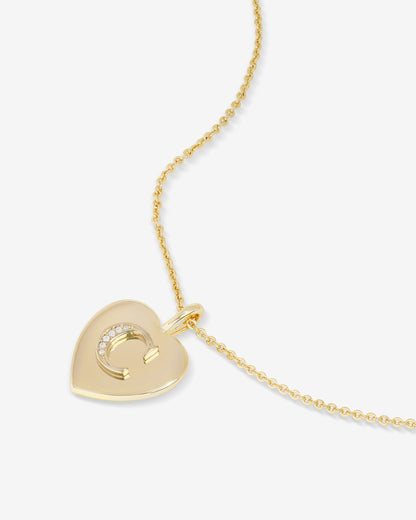 Love Letters Pendant Necklace - Gold|White Diamondettes