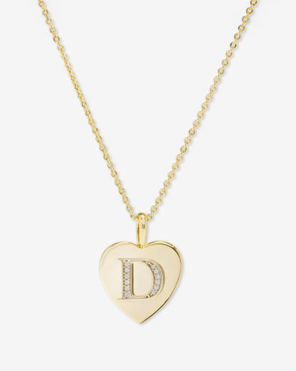 Love Letters Pendant Necklace - Gold|White Diamondettes