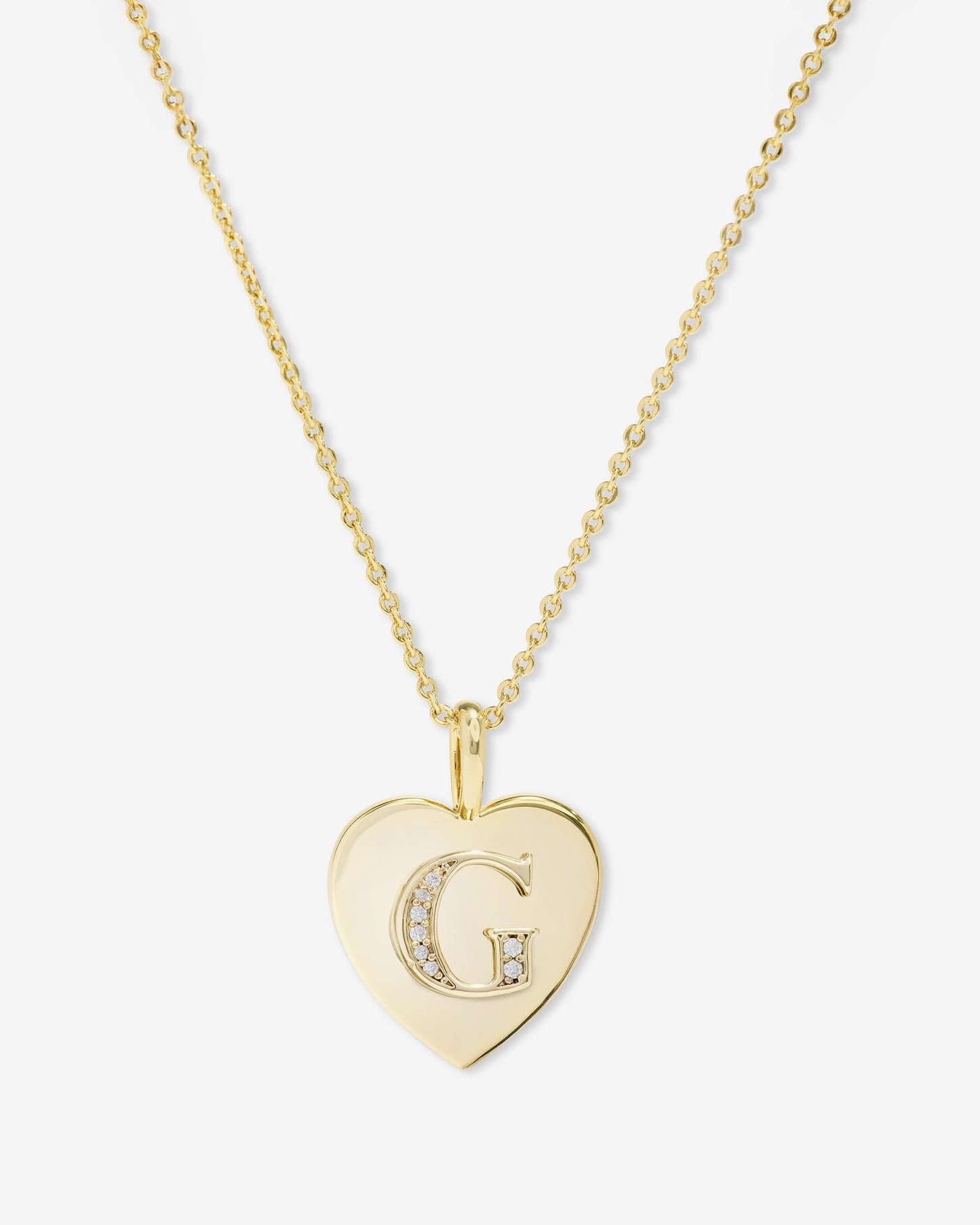 Love Letters Pendant Necklace - Gold|White Diamondettes