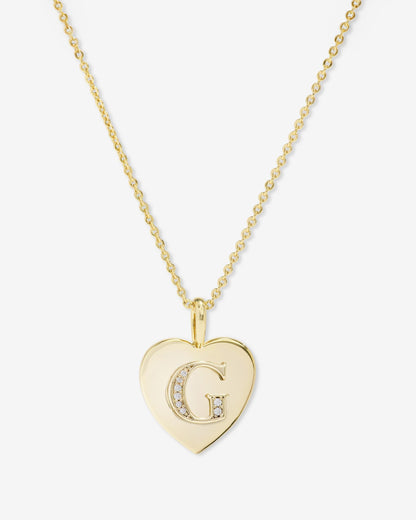 Love Letters Pendant Necklace - Gold|White Diamondettes