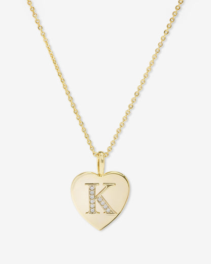 Love Letters Pendant Necklace - Gold|White Diamondettes