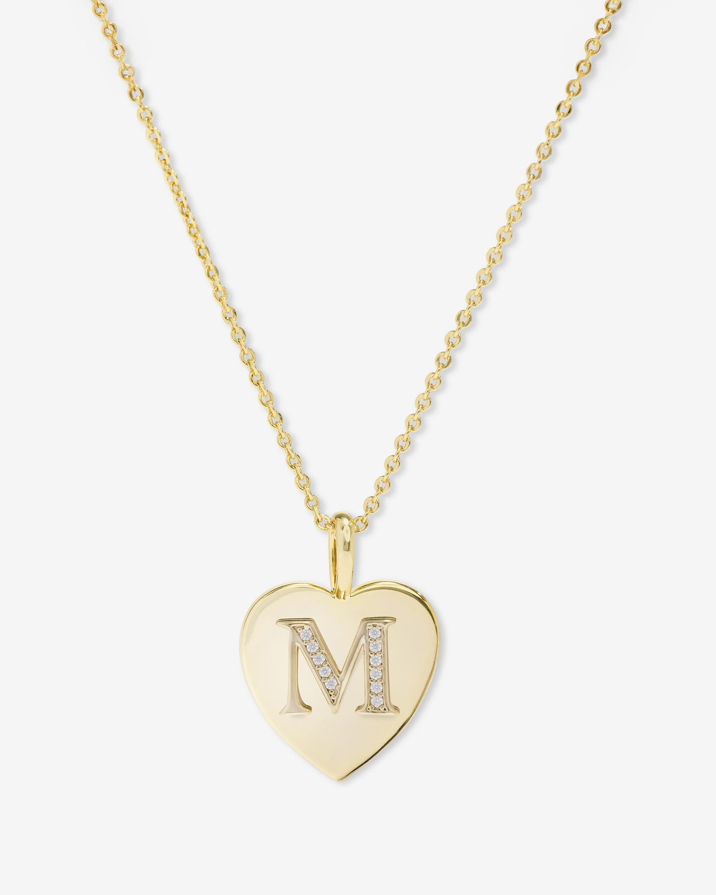 Love Letters Pendant Necklace - Gold|White Diamondettes