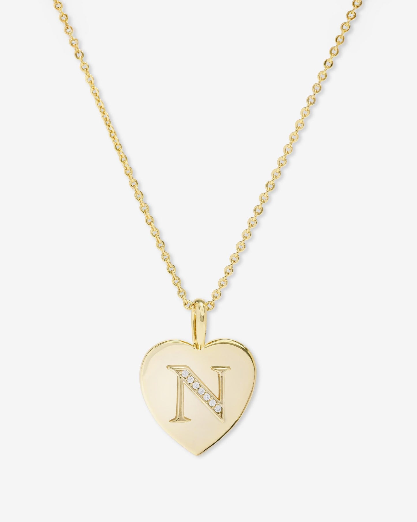 Love Letters Pendant Necklace - Gold|White Diamondettes