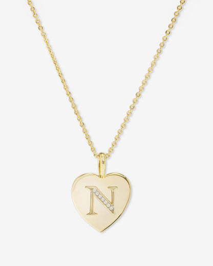 Love Letters Pendant Necklace - Gold|White Diamondettes