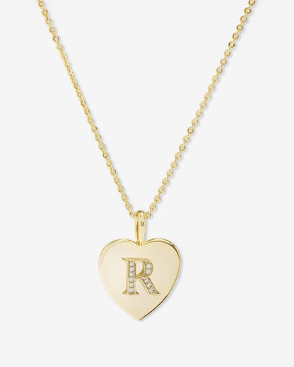 Love Letters Pendant Necklace - Gold|White Diamondettes