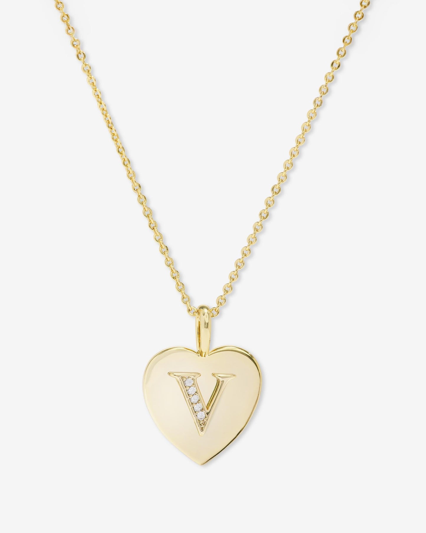 Love Letters Pendant Necklace - Gold|White Diamondettes