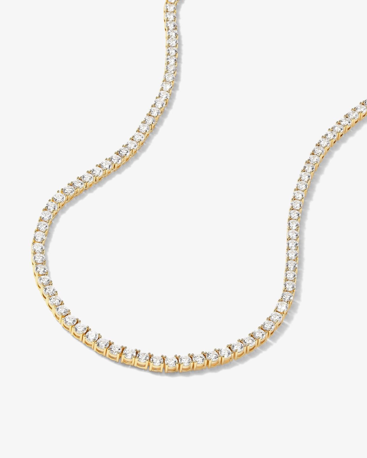 Grand Heiress Tennis Necklace 4mm - Gold|White Diamondettes