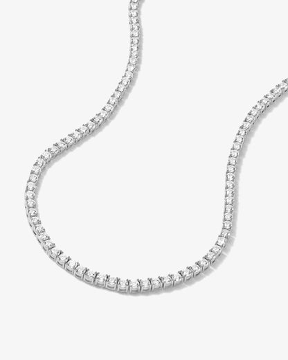 Grand Heiress Tennis Necklace 4mm - Silver|White Diamondettes