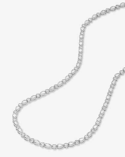Isla Tennis Necklace 3mm - Silver|White Diamondettes