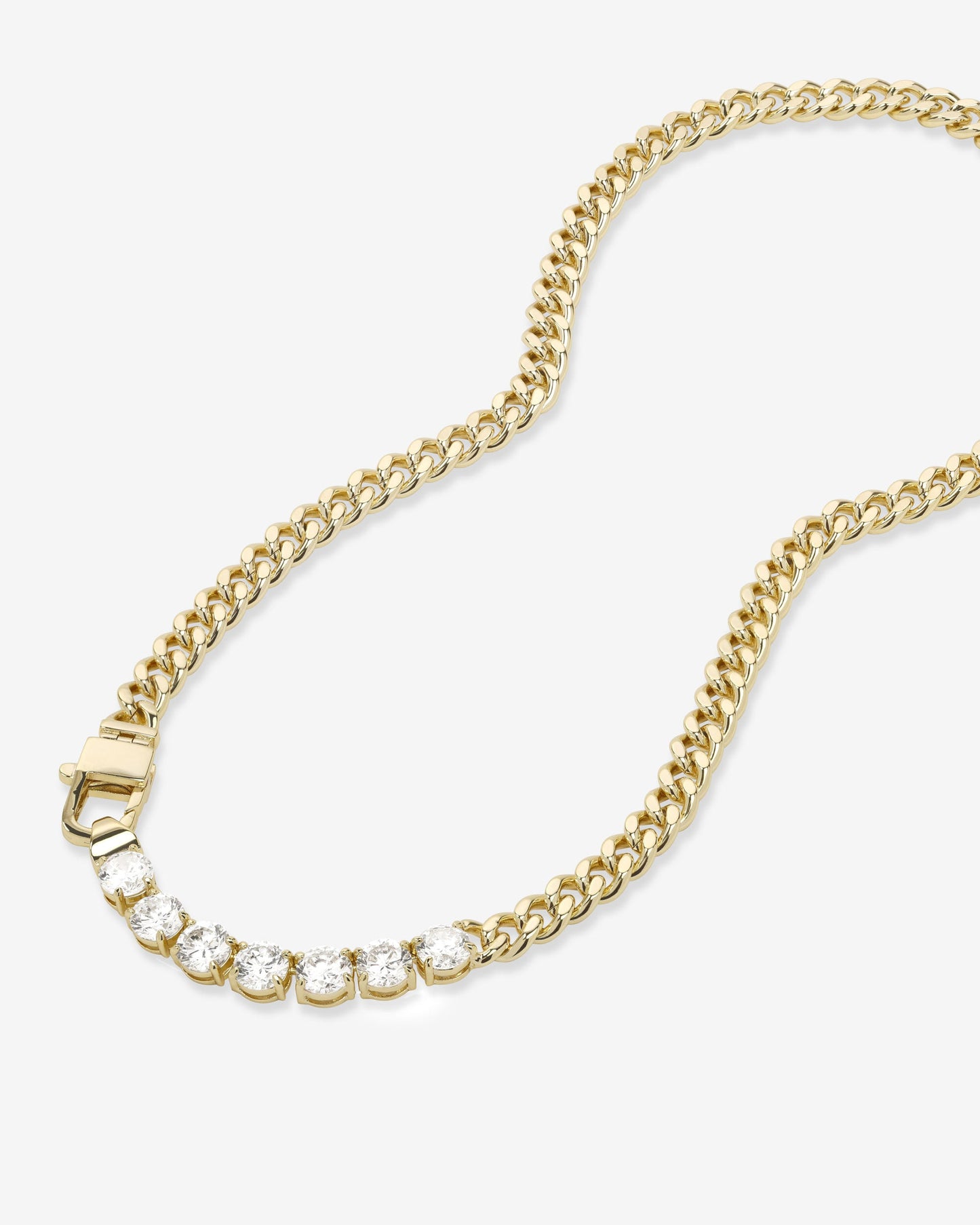 Julian Loves Diamonds Necklace 6.8mm - Gold|White Diamondettes