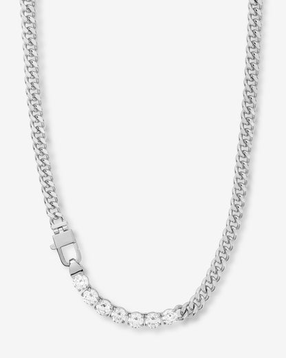 Julian Loves Diamonds Necklace 6.8mm - Silver|White Diamondettes