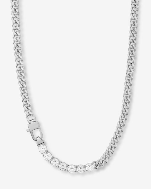 Julian Loves Diamonds Necklace 6.8mm - Silver|White Diamondettes