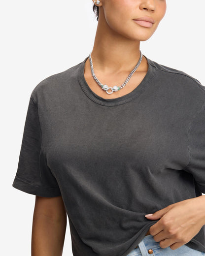 Jaguar Cuban Chain Necklace 6.8mm - Silver|White Diamondettes