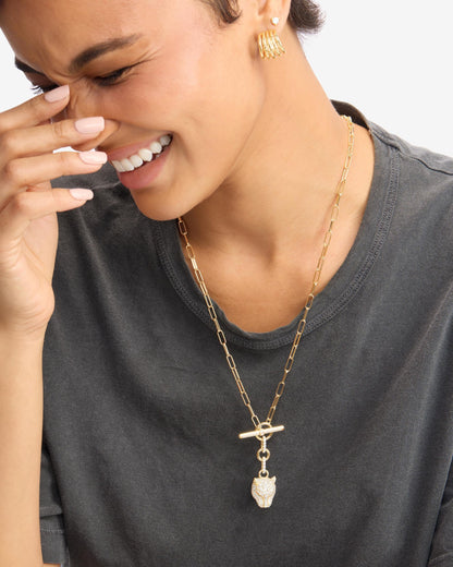 Jaguar Samantha Chain Necklace - Gold|White Diamondettes
