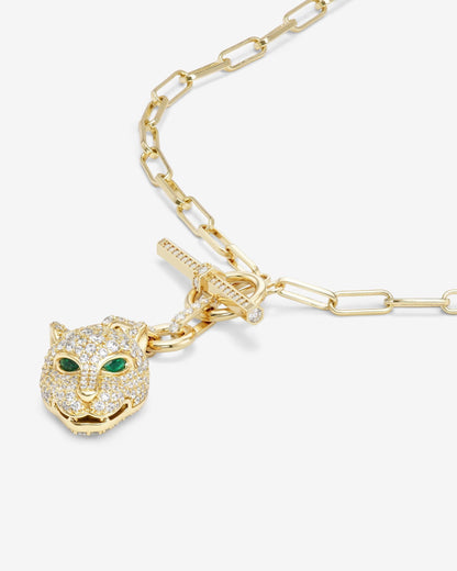 Jaguar Samantha Chain Necklace - Gold|White Diamondettes