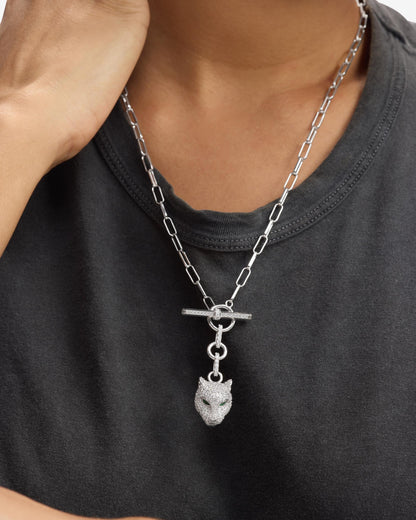 Jaguar Samantha Chain Necklace - Silver|White Diamondettes