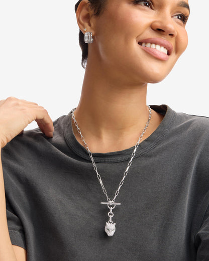 Jaguar Samantha Chain Necklace - Silver|White Diamondettes