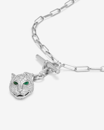 Jaguar Samantha Chain Necklace - Silver|White Diamondettes