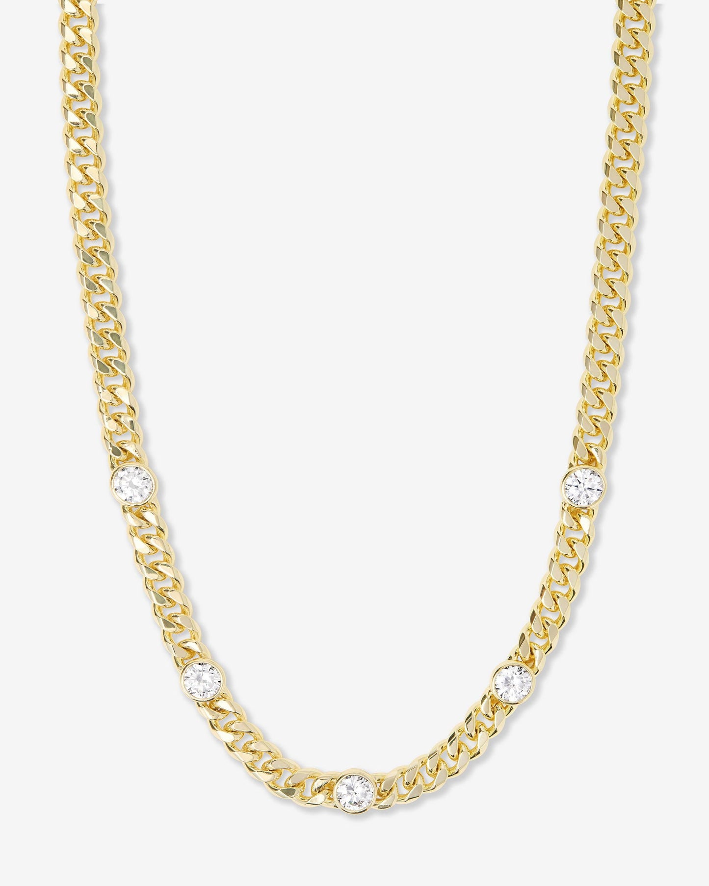 Julian 5 Diamond Necklace 6.8mm - Gold|White Diamondettes