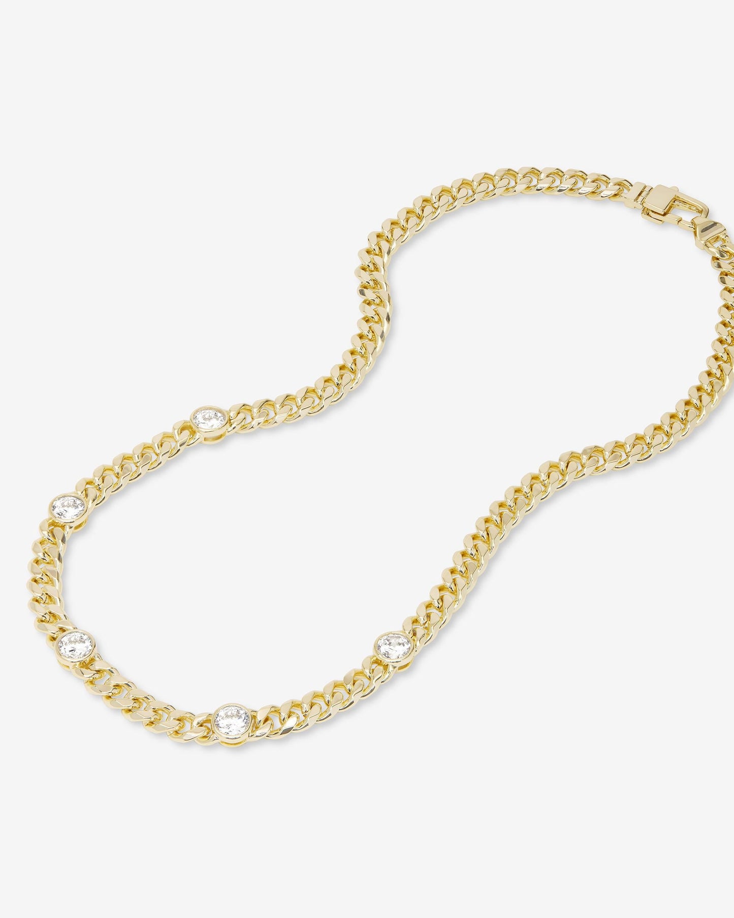 Julian 5 Diamond Necklace 6.8mm - Gold|White Diamondettes