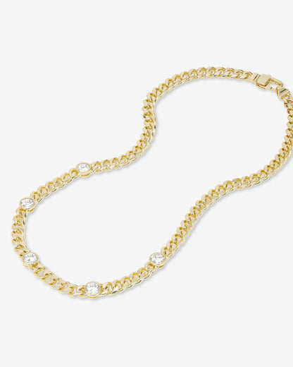 Julian 5 Diamond Necklace 6.8mm - Gold|White Diamondettes