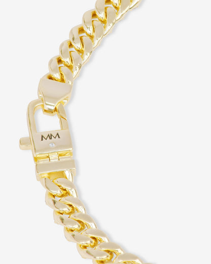 Pavé Julian Cuban Chain Necklace 6.8mm - Gold|White Diamondettes