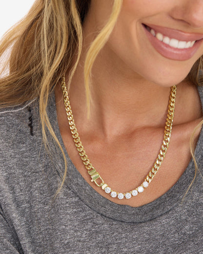 Julian Loves Diamonds Necklace 6.8mm - Gold|White Diamondettes