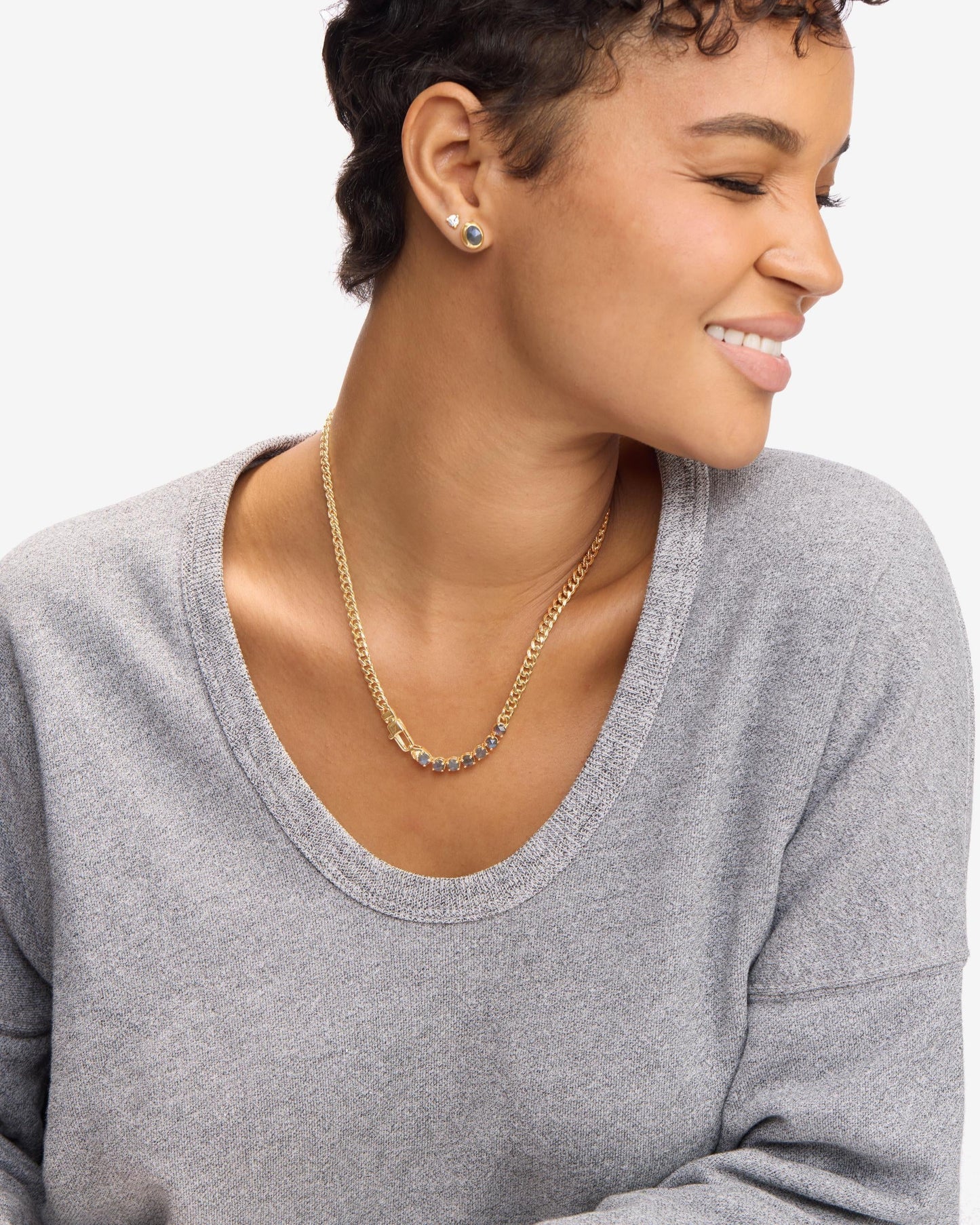 Julian Loves Labradorite Necklace 5mm - Gold|Labradorite