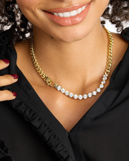 Julian REALLY Loves Diamonds Necklace 6.8mm - Gold|White Diamondettes