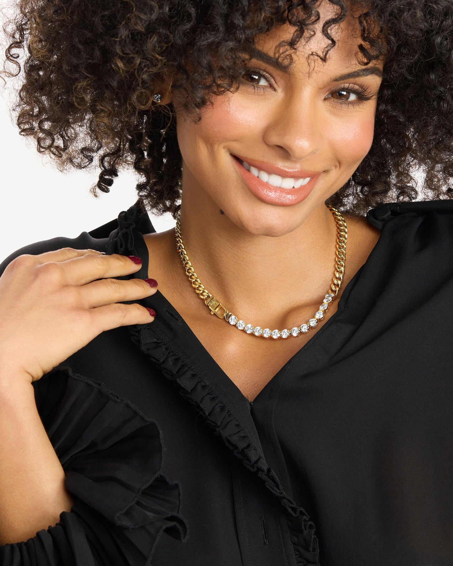 Julian REALLY Loves Diamonds Necklace 6.8mm - Gold|White Diamondettes