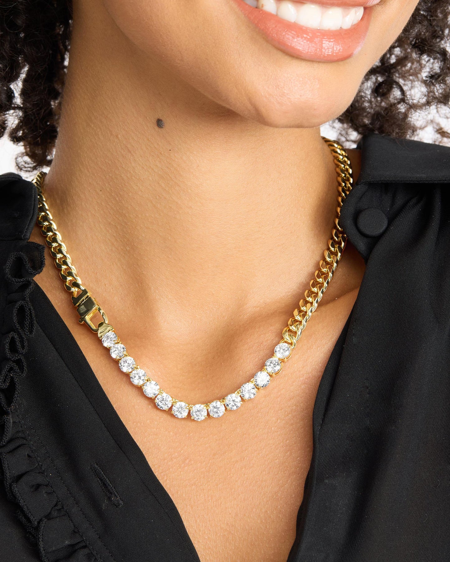 Julian REALLY Loves Diamonds Necklace 6.8mm - Gold|White Diamondettes