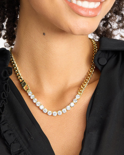 Julian REALLY Loves Diamonds Necklace 6.8mm - Gold|White Diamondettes