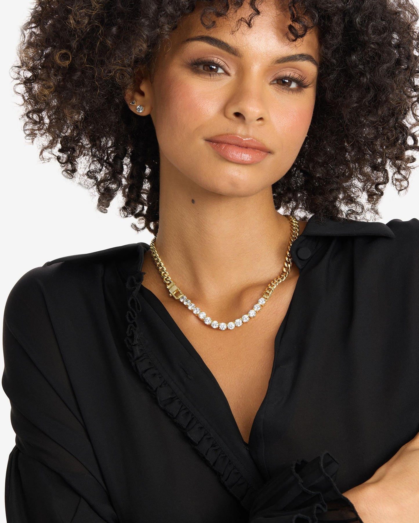 Julian REALLY Loves Diamonds Necklace 6.8mm - Gold|White Diamondettes