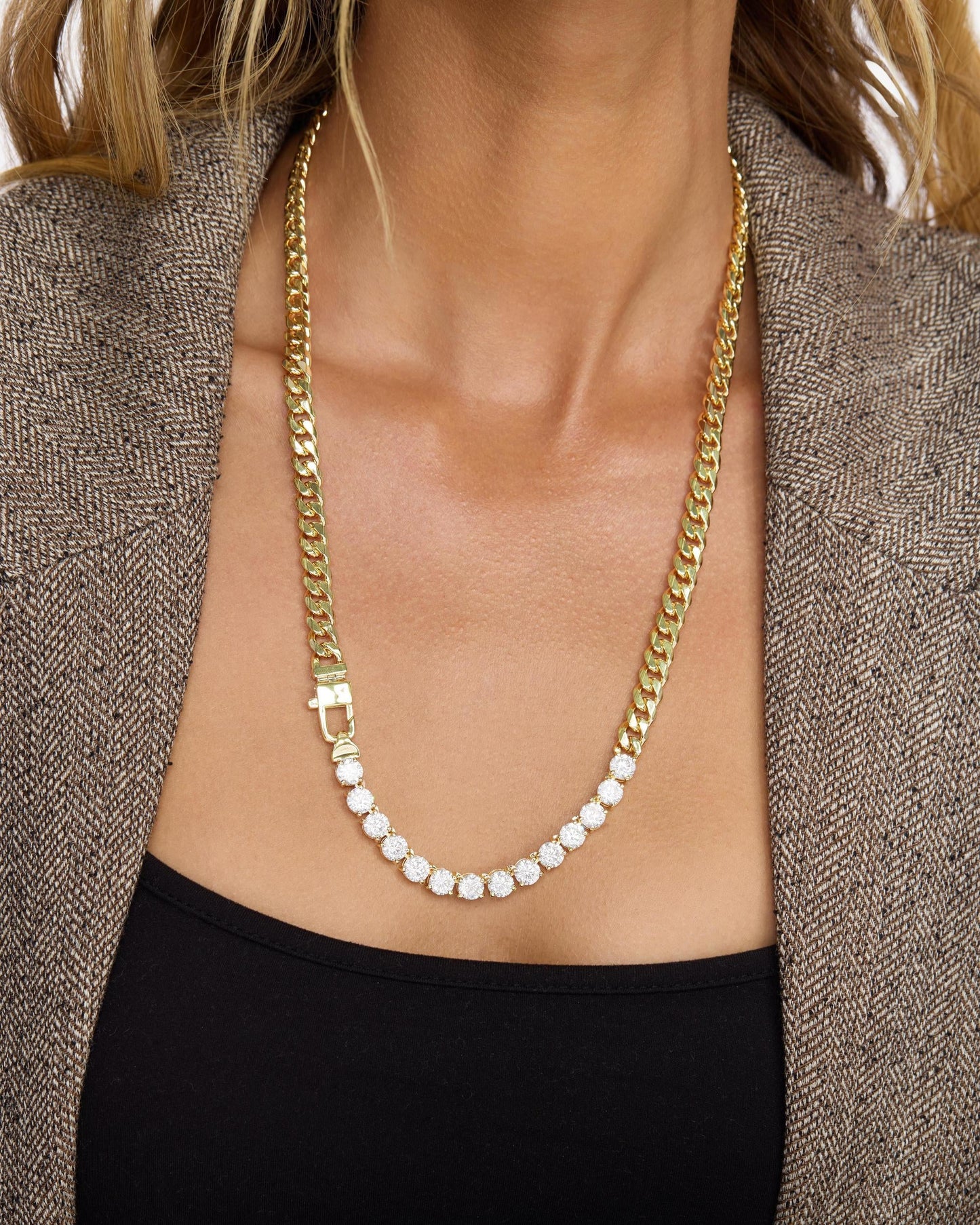 Julian REALLY Loves Diamonds Necklace 6.8mm - Gold|White Diamondettes