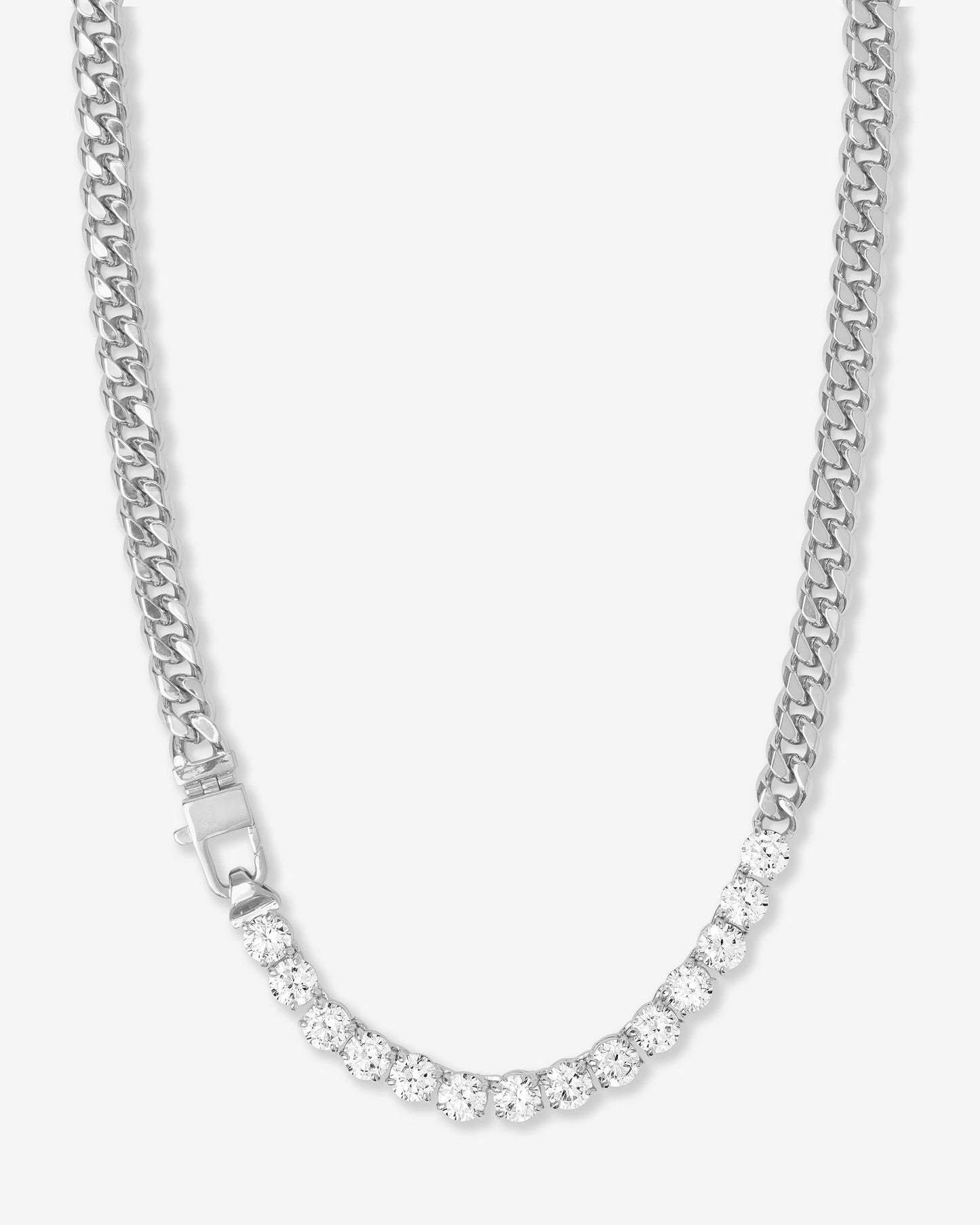 Julian REALLY Loves Diamonds Necklace 6.8mm - Silver|White Diamondettes
