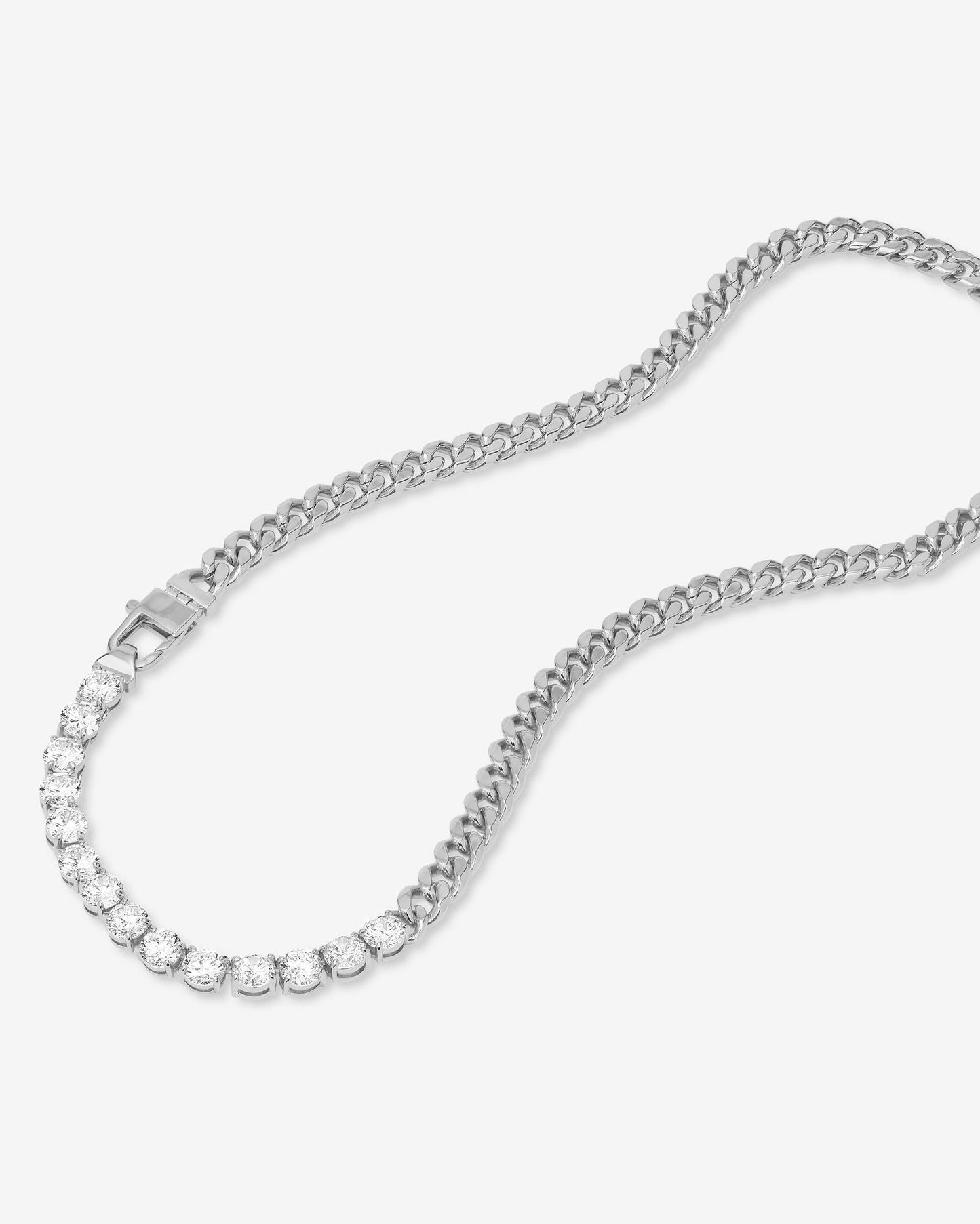 Julian REALLY Loves Diamonds Necklace 6.8mm - Silver|White Diamondettes