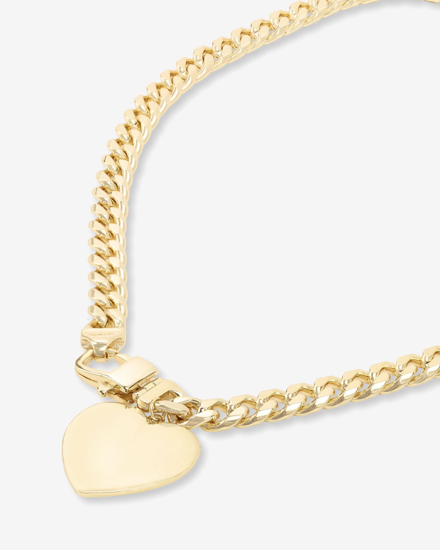 Julian XL Heart Cuban Chain Necklace 6.8mm - Gold