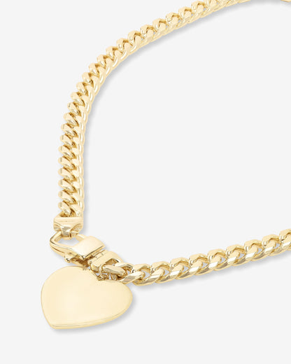 Julian XL Heart Cuban Chain Necklace 6.8mm - Gold