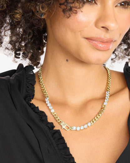 Julian's Obsessed with Diamonds Necklace 6.8mm - Gold|White Diamondettes