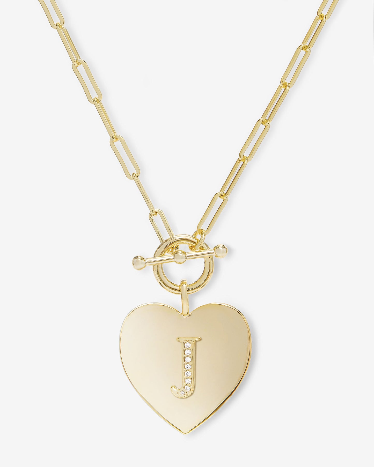 Love Letters Heart Necklace - Gold|White Diamondettes